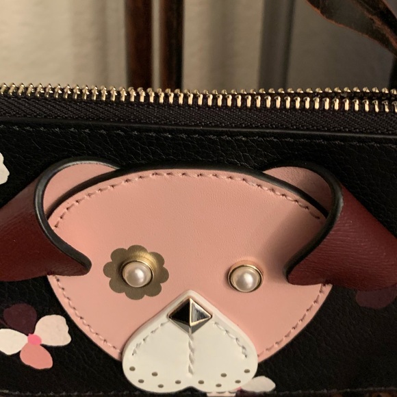 Medium l-zip card holder key chain Kate spade pup - Picture 2 of 6